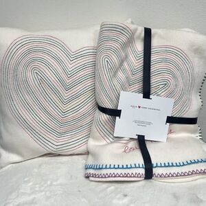 AQUA Home X Kerri Rosenthal Love Rules 50" X 70" Knit Throw + Matching Pillow